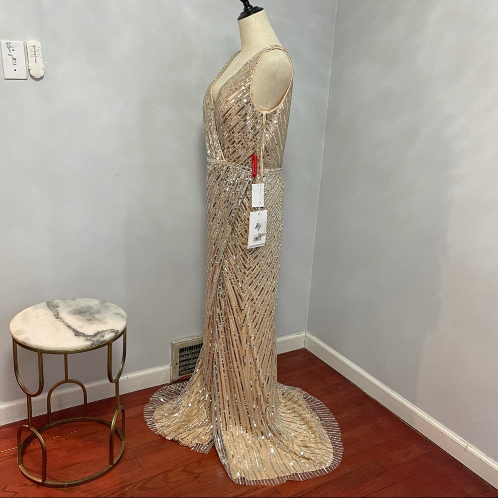 # Mac Duggal Starburst Sequin Column Gown New With Tag - Picture 9 of 17